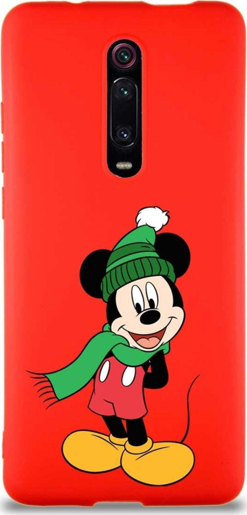 Xiaomi Redmi K20 Pro Soft Premier Kapak Mickey Mouse-G Tasarımlı Silikon Kılıf - Kırmızı