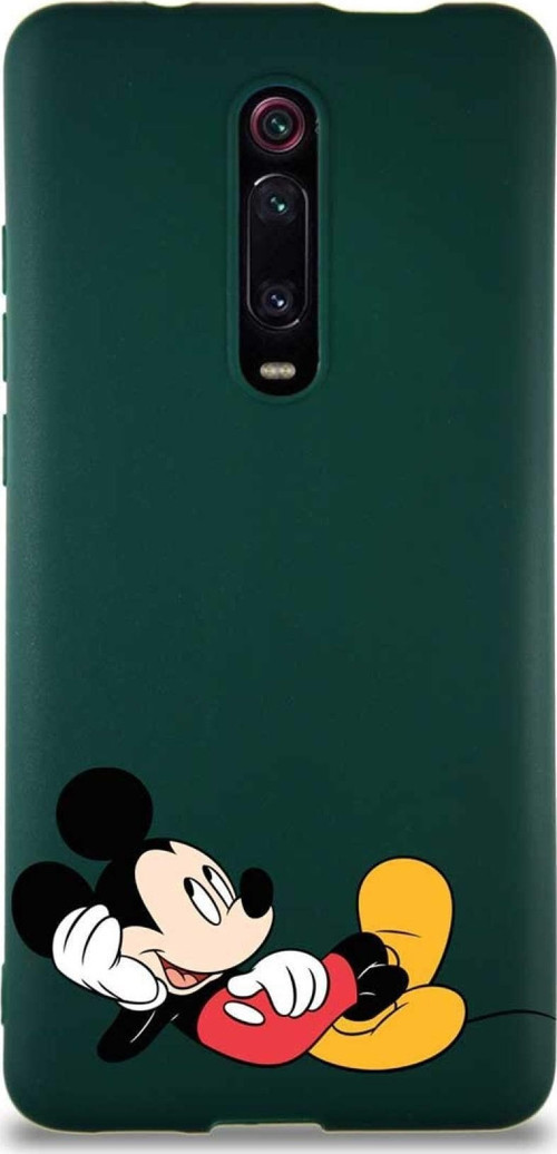 Xiaomi Redmi K20 Soft Premier Kapak Mickey Mouse-F Tasarımlı Silikon Kılıf - Yeşil