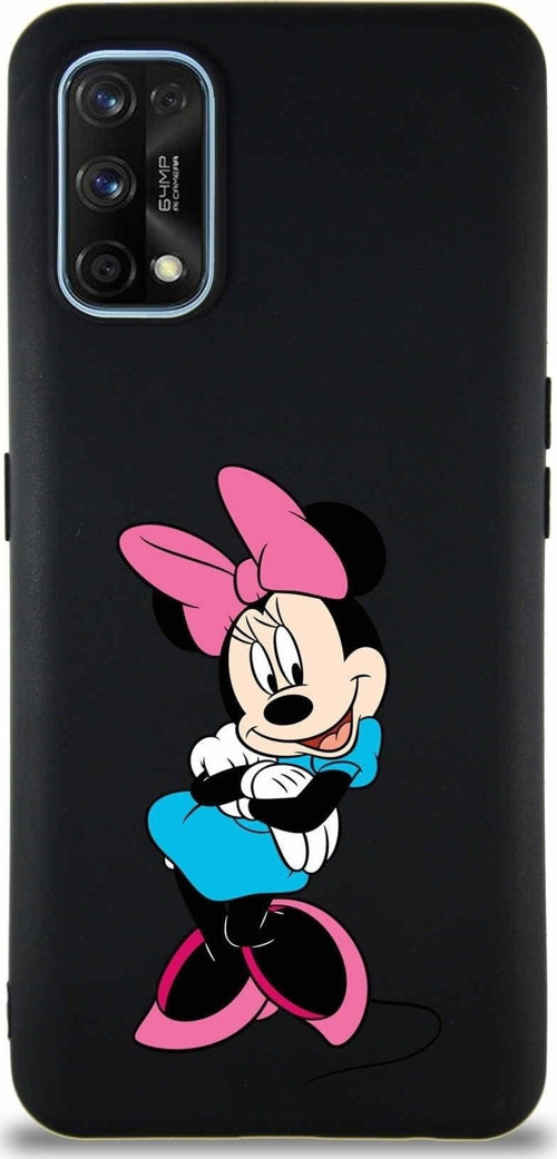 Xiaomi Redmi Note 7 Soft Premier Kapak Minnie Mouse-D Tasarımlı Silikon Kılıf - Siyah