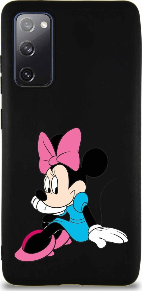 Samsung Galaxy S20 Fe Soft Premier Kapak Minnie Mouse-E Tasarımlı Silikon Kılıf - Siyah