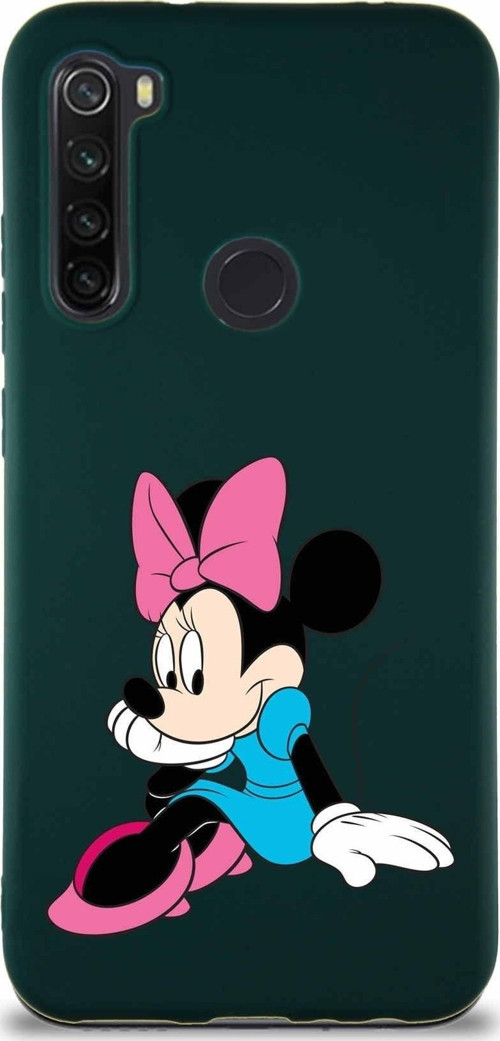 Xiaomi Redmi Note 8 Soft Premier Kapak Minnie Mouse-E Tasarımlı Silikon Kılıf - Yeşil