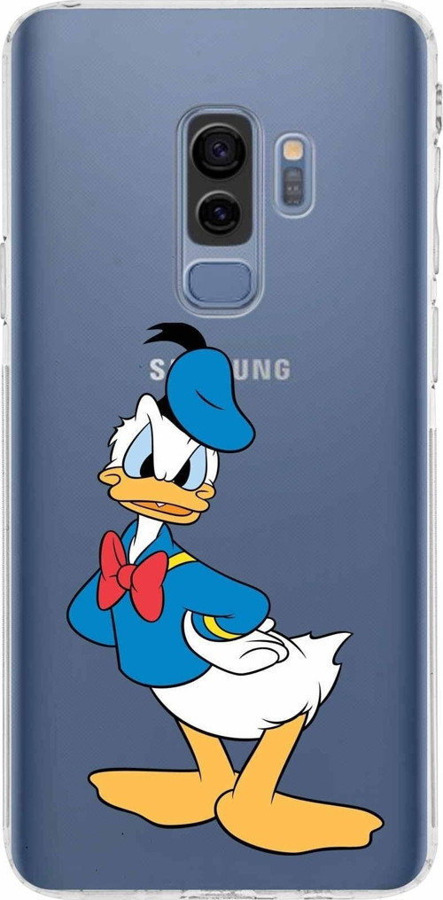 Samsung Galaxy S9 Plus Kamera Korumalı Kapak Donald Duck Tasarımlı Şeffaf Kılıf