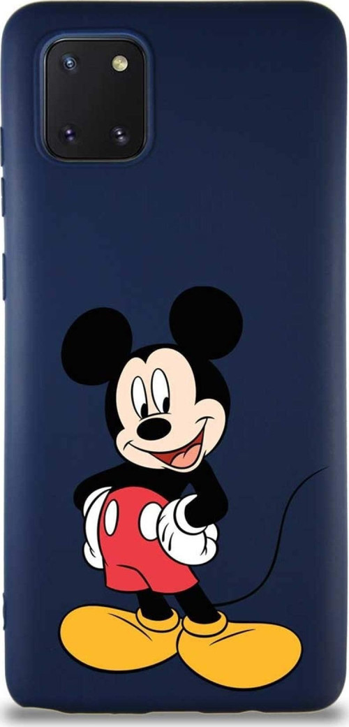 Samsung Galaxy A81 Soft Premier Kapak Mickey Mouse-E Tasarımlı Silikon Kılıf - Lacivert