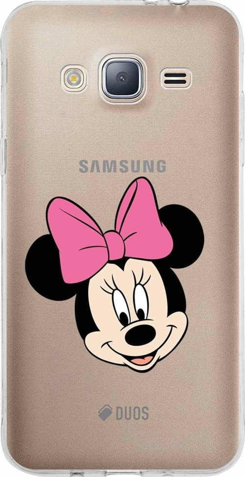 Samsung Galaxy J310 Kapak Minnie Mouse Tasarımlı Şeffaf Silikon Kılıf