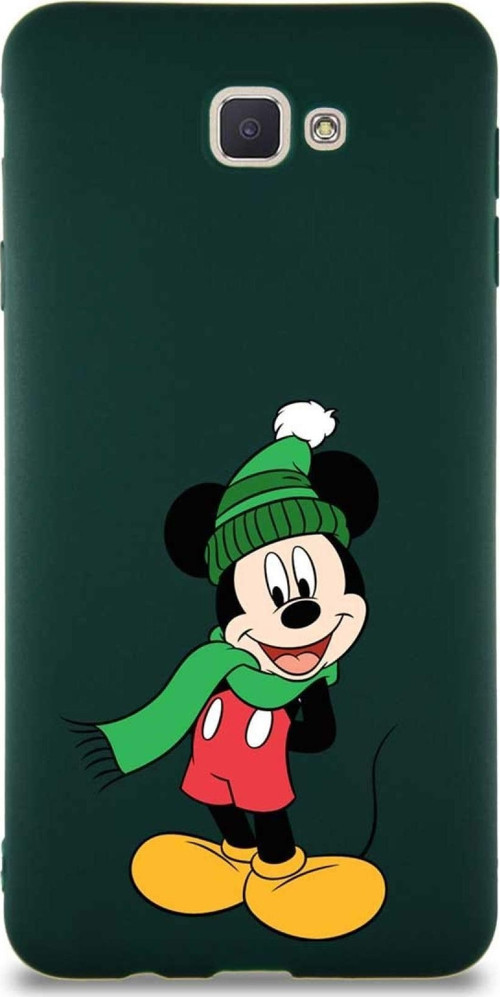 Samsung Galaxy J7 Prime 2 Soft Premier Kapak Mickey Mouse-G Tasarımlı Silikon Kılıf - Yeşil