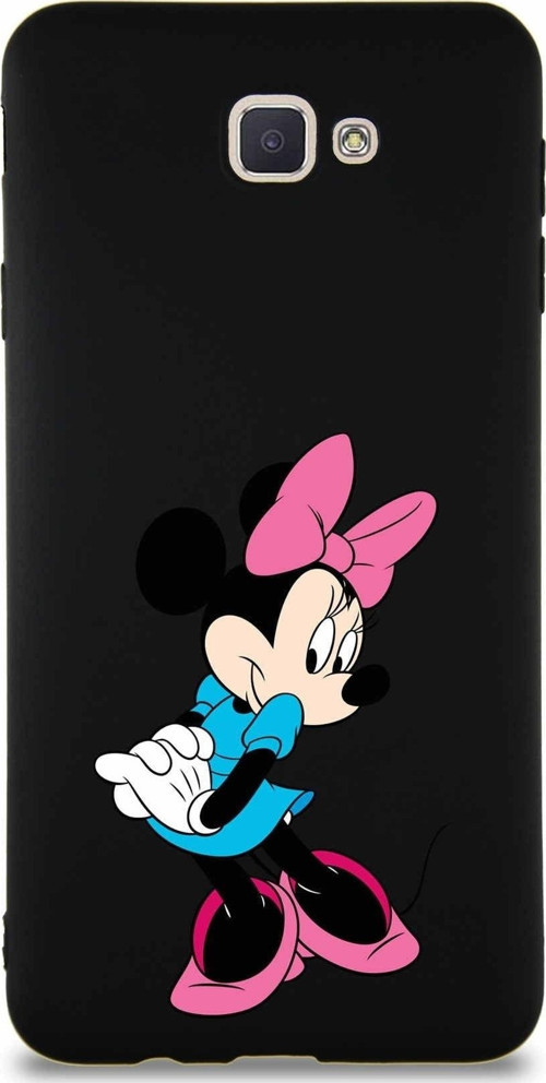 Samsung Galaxy J7 Prime 2 Soft Premier Kapak Minnie Mouse-F Tasarımlı Silikon Kılıf - Siyah