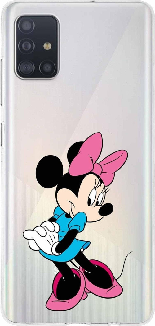 Samsung Galaxy A51 Kapak Minnie Mouse Tasarımlı Şeffaf Silikon Kılıf