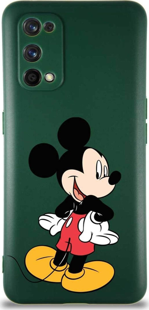 Realme 7 Pro Soft Premier Kapak Mickey Mouse-D Tasarımlı Silikon Kılıf - Yeşil