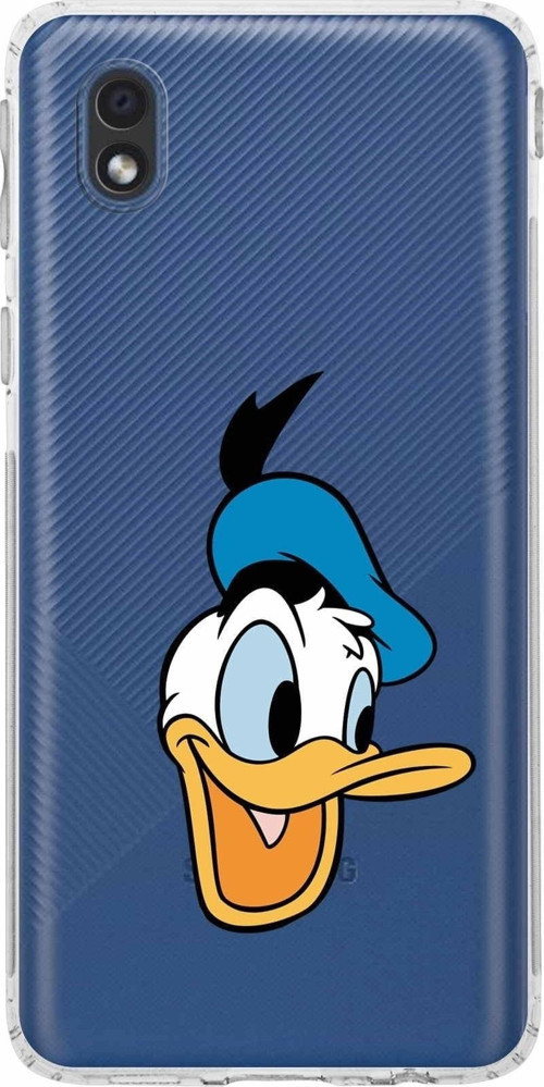 Samsung Galaxy A01 Core Kamera Korumalı Kapak Donald Duck Tasarımlı Şeffaf Kılıf