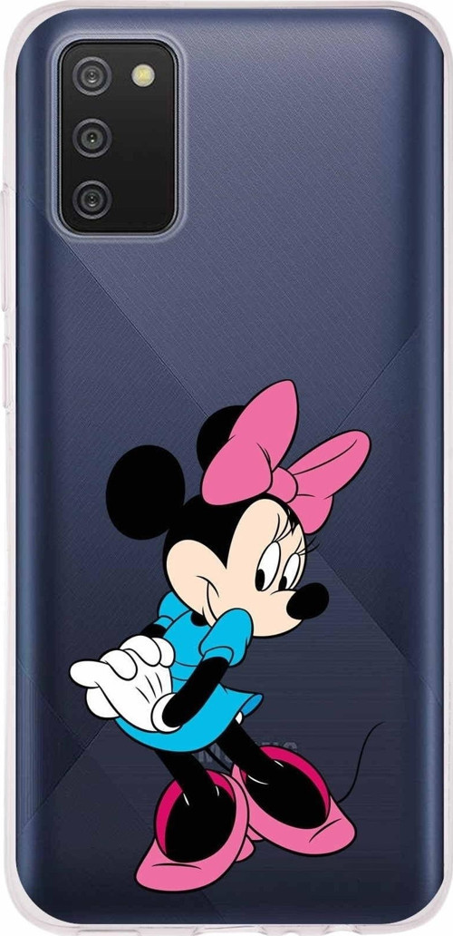 Samsung Galaxy A02S Kapak Minnie Mouse Tasarımlı Şeffaf Silikon Kılıf
