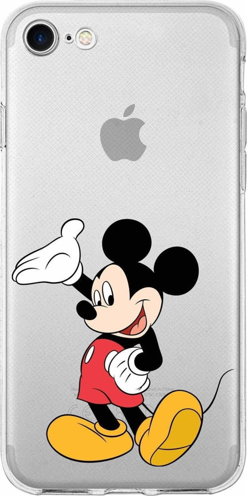 Iphone Se 2022 Uyumlu Kapak Mickey Mouse Tasarımlı Şeffaf Silikon Kılıf