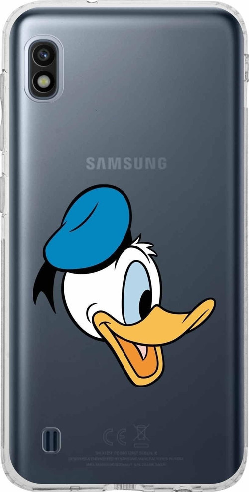 Samsung Galaxy A10 Kamera Korumalı Kapak Donald Duck Tasarımlı Şeffaf Kılıf