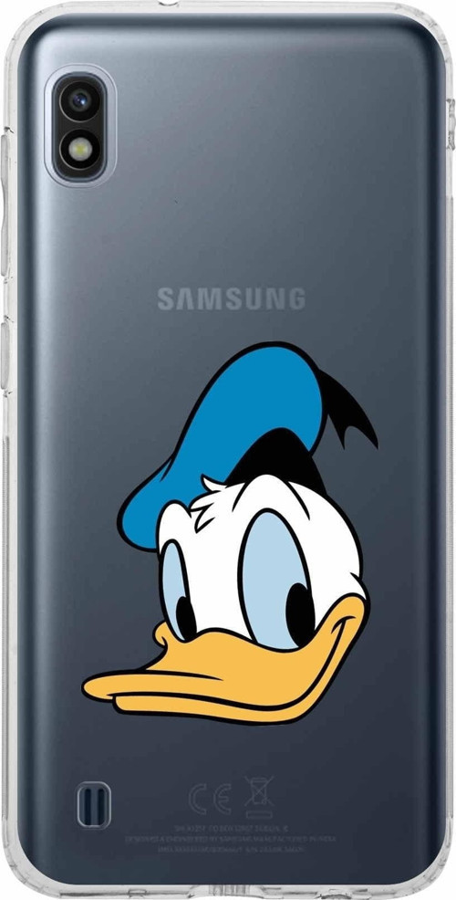 Samsung Galaxy A10 Kamera Korumalı Kapak Donald Duck Tasarımlı Şeffaf Kılıf