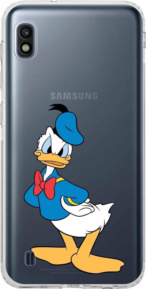 Samsung Galaxy A10 Kamera Korumalı Kapak Donald Duck Tasarımlı Şeffaf Kılıf