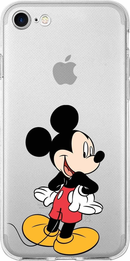 Iphone Se 2022 Uyumlu Kapak Mickey Mouse Tasarımlı Şeffaf Silikon Kılıf