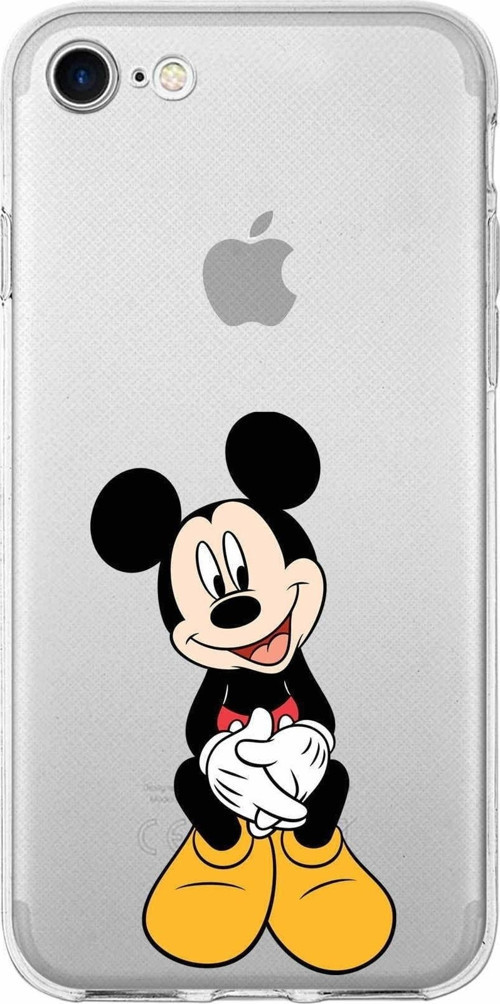 Iphone Se 2022 Uyumlu Kapak Mickey Mouse Tasarımlı Şeffaf Silikon Kılıf