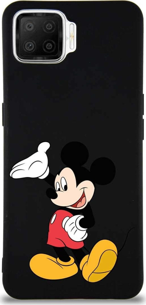 Oppo A73 Soft Premier Kapak Mickey Mouse-C Tasarımlı Silikon Kılıf - Siyah