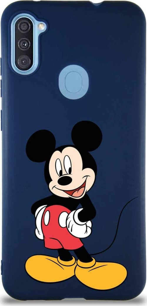 Samsung Galaxy A11 Soft Premier Kapak Mickey Mouse-E Tasarımlı Silikon Kılıf - Lacivert
