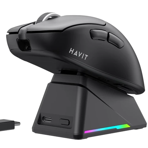 Gamenote MS955WB Beyaz RGB Şarjlı Optik Kablolu/Kablosuz Oyuncu Mouse