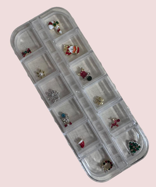 12 Farklı Çeşit 3D Tırnak Süsleri Tırnak Charm Nail Charms Yeni Christmas Özel Süsleri 1