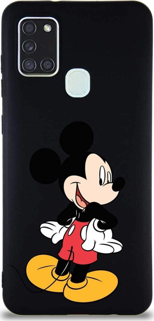 Samsung Galaxy A21S Soft Premier Kapak Mickey Mouse-D Tasarımlı Silikon Kılıf - Siyah