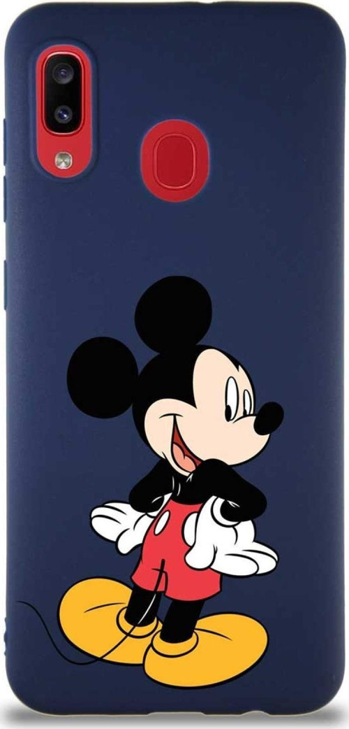 Samsung Galaxy A30 Soft Premier Kapak Mickey Mouse-D Tasarımlı Silikon Kılıf - Lacivert
