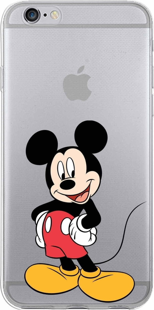 Iphone 6S Uyumlu Kapak Mickey Mouse Tasarımlı Şeffaf Silikon Kılıf