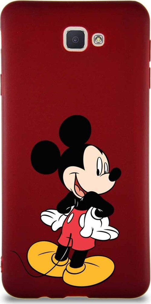 Samsung Galaxy J7 Prime 2 Soft Premier Kapak Mickey Mouse-D Tasarımlı Silikon Kılıf - Mürdüm