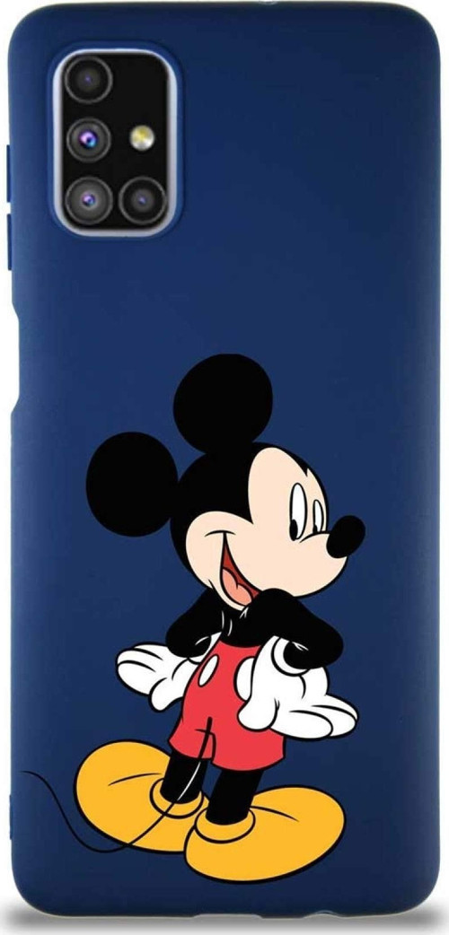Samsung Galaxy M51 Soft Premier Kapak Mickey Mouse-D Tasarımlı Silikon Kılıf - Lacivert