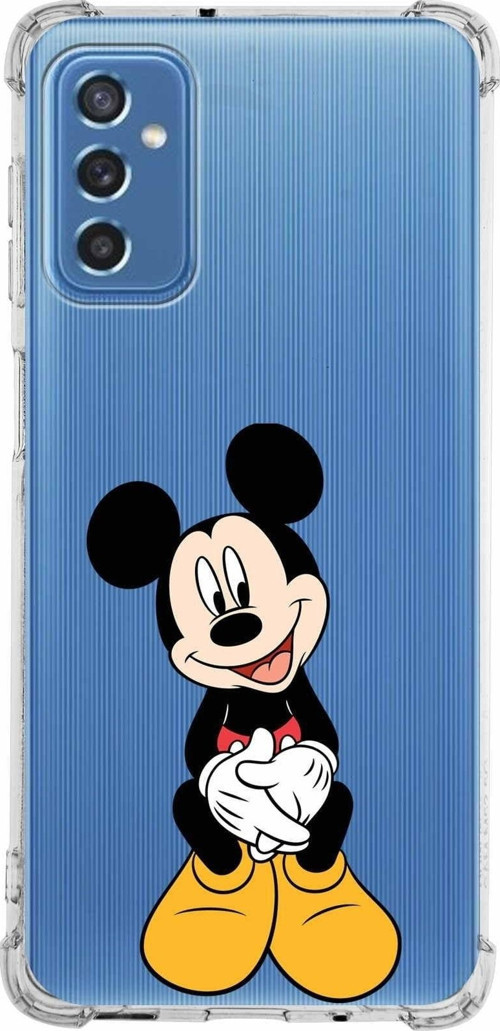 Samsung Galaxy M52 Köşe Korumalı Antişok Kapak Mickey Mouse Tasarımlı Şeffaf Kılıf
