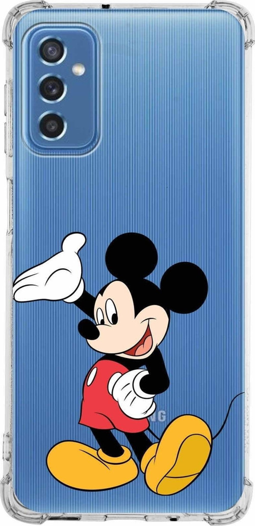 Samsung Galaxy M52 Köşe Korumalı Antişok Kapak Mickey Mouse Tasarımlı Şeffaf Kılıf