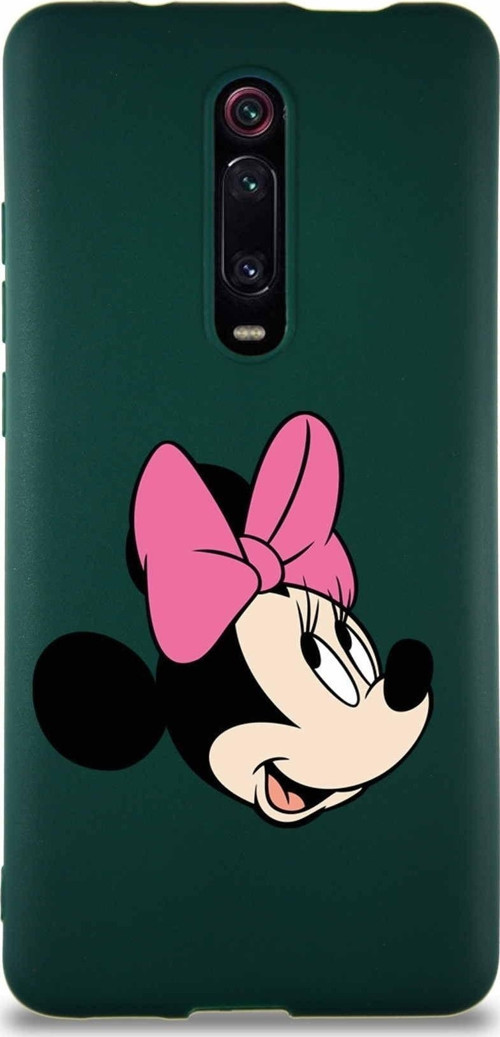 Xiaomi Mi 9T Soft Premier Kapak Minnie Mouse-A Tasarımlı Silikon Kılıf - Yeşil