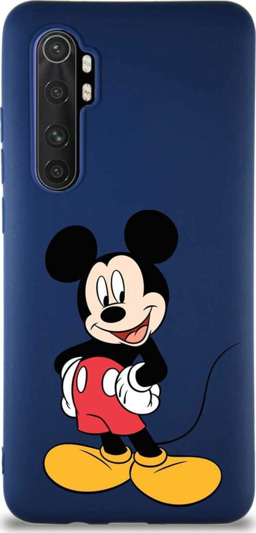 Xiaomi Mi Note 10 Lite Soft Premier Kapak Mickey Mouse-E Tasarımlı Silikon Kılıf - Lacivert