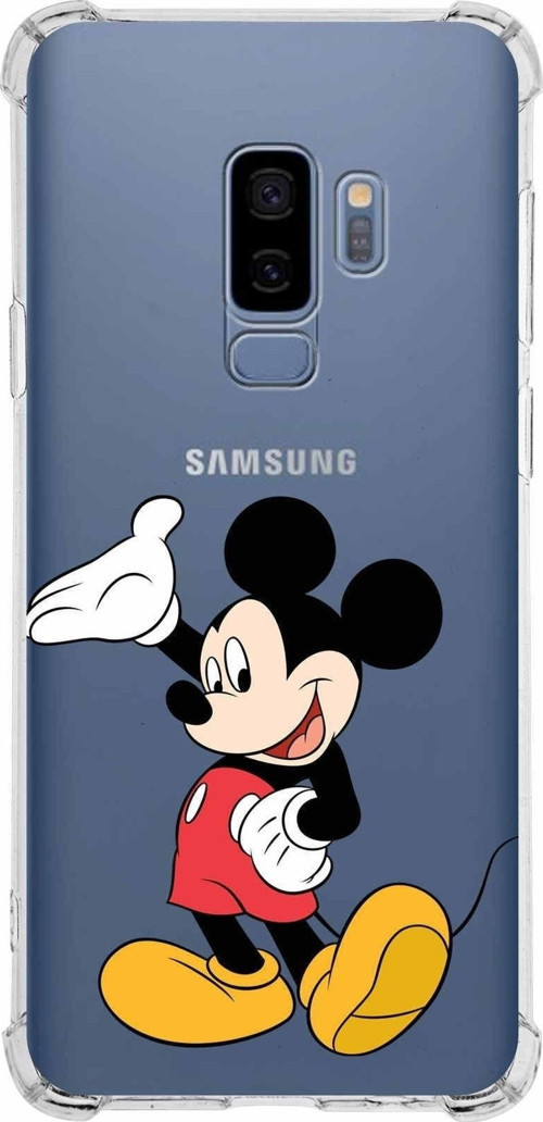 Samsung Galaxy S9 Plus Köşe Korumalı Antişok Kapak Mickey Mouse Tasarımlı Şeffaf Kılıf