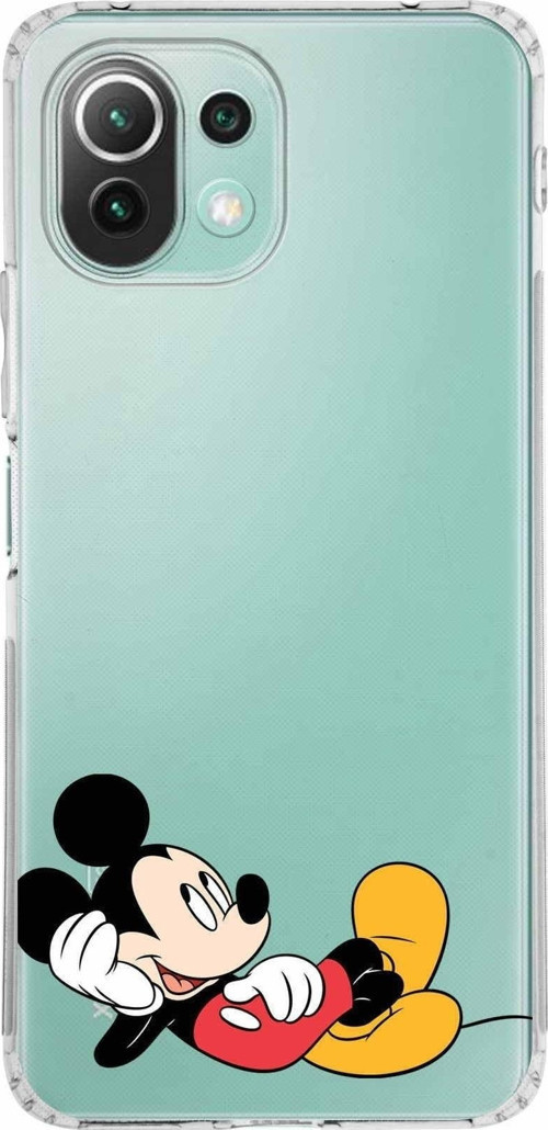 Xiaomi Mi 11 Lite Kamera Korumalı Kapak Mickey Mouse Tasarımlı Şeffaf Kılıf