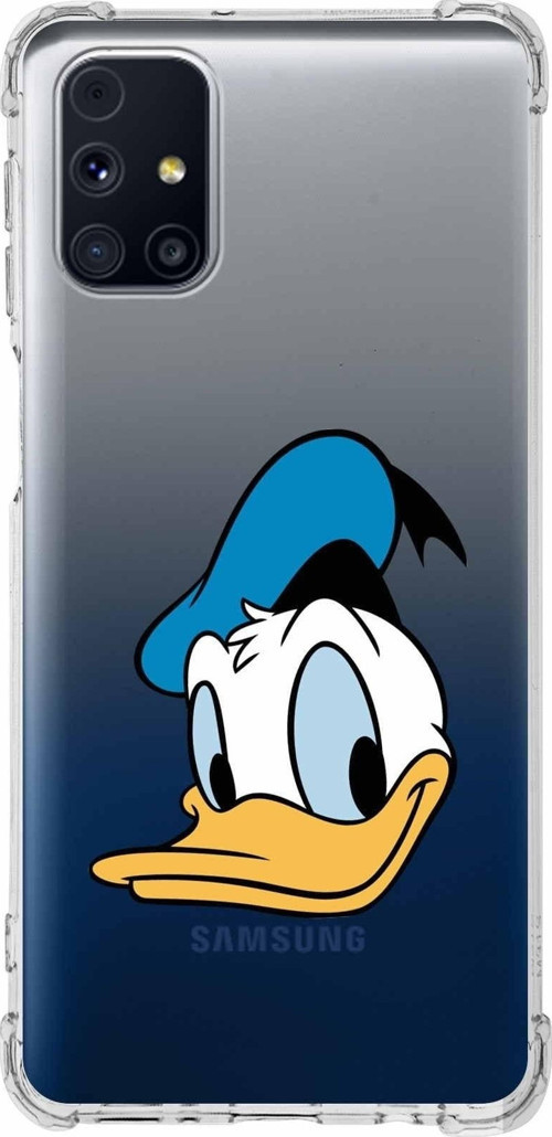 Samsung Galaxy M31S Köşe Korumalı Antişok Kapak Donald Duck Tasarımlı Şeffaf Kılıf