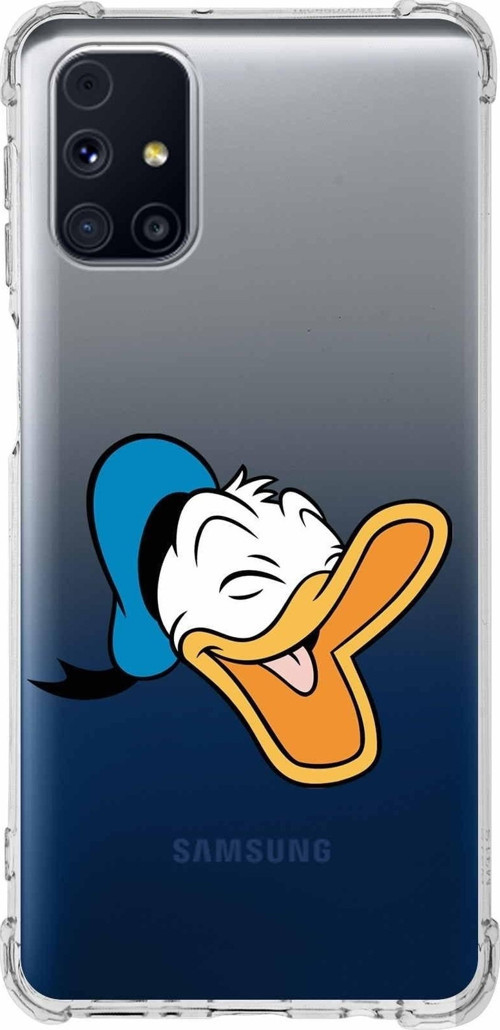 Samsung Galaxy M31S Köşe Korumalı Antişok Kapak Donald Duck Tasarımlı Şeffaf Kılıf