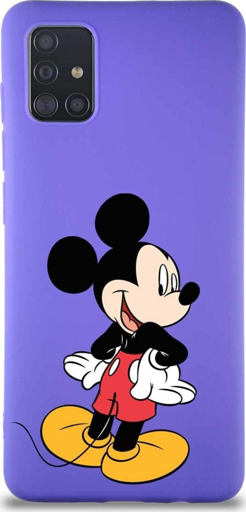 Samsung Galaxy M31S Soft Premier Kapak Mickey Mouse-D Tasarımlı Silikon Kılıf - Mor