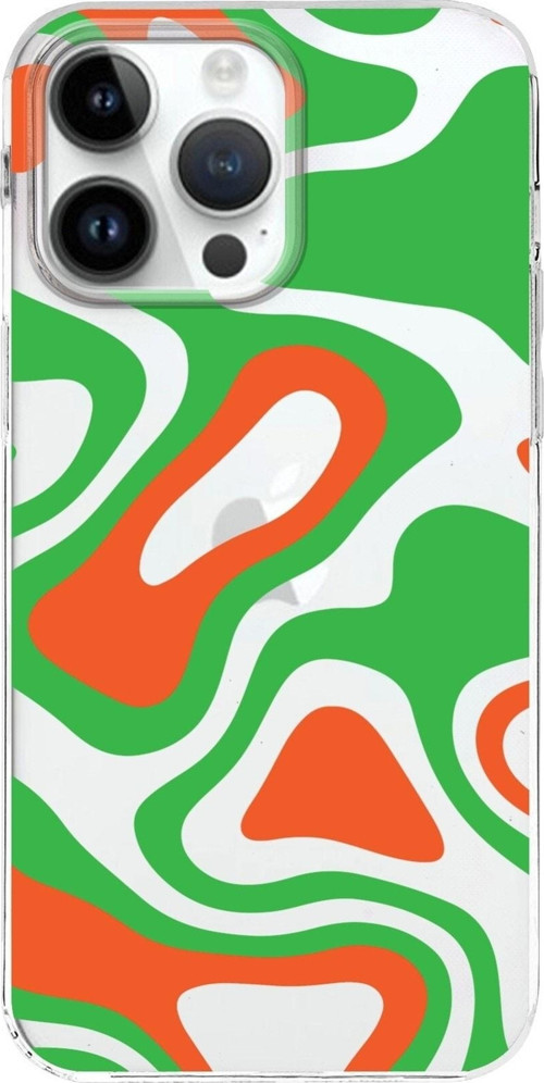 Iphone 14 Pro Uyumlu Kapak Renkli Desen Tasarımlı Lüx Şeffaf Silikon Kılıf