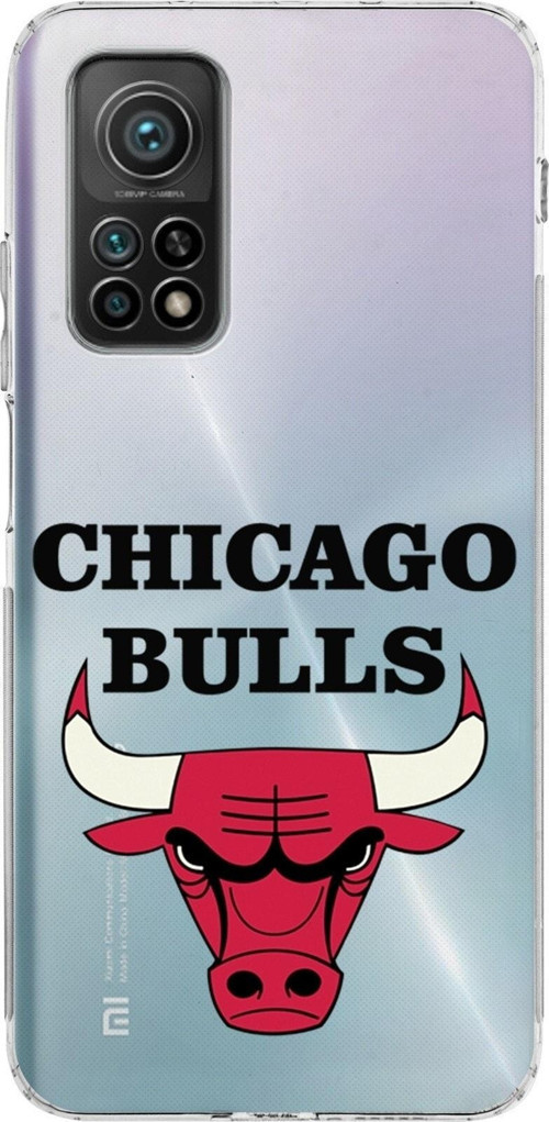 Xiaomi Mi 10T Pro Kamera Korumalı Kapak Chicago Bulls Tasarımlı Şeffaf Kılıf
