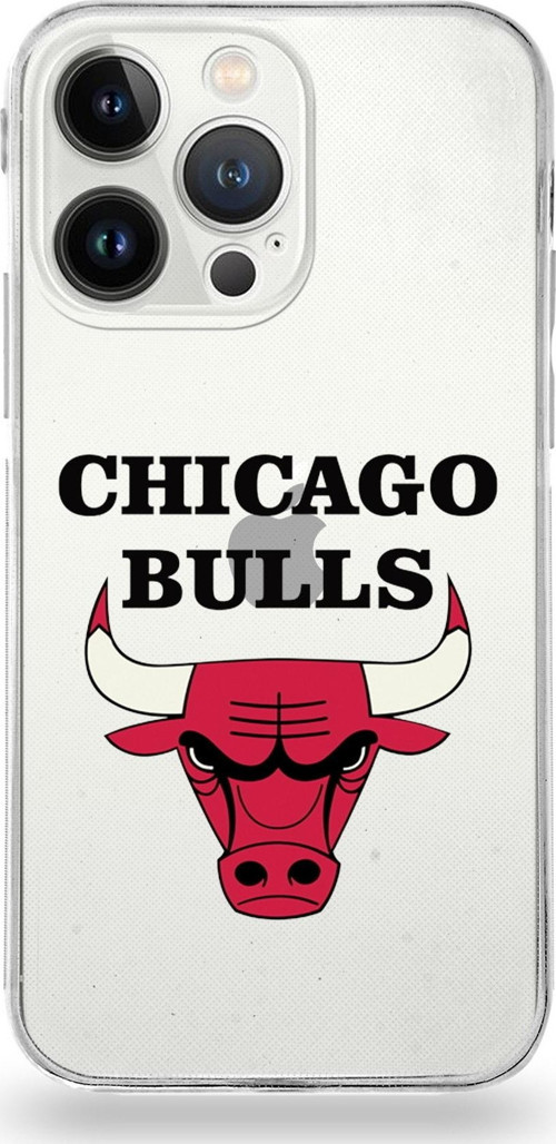 Apple Iphone 13 Pro Uyumlu Kamera Korumalı Kapak Chicago Bulls Tasarımlı Şeffaf Kılıf