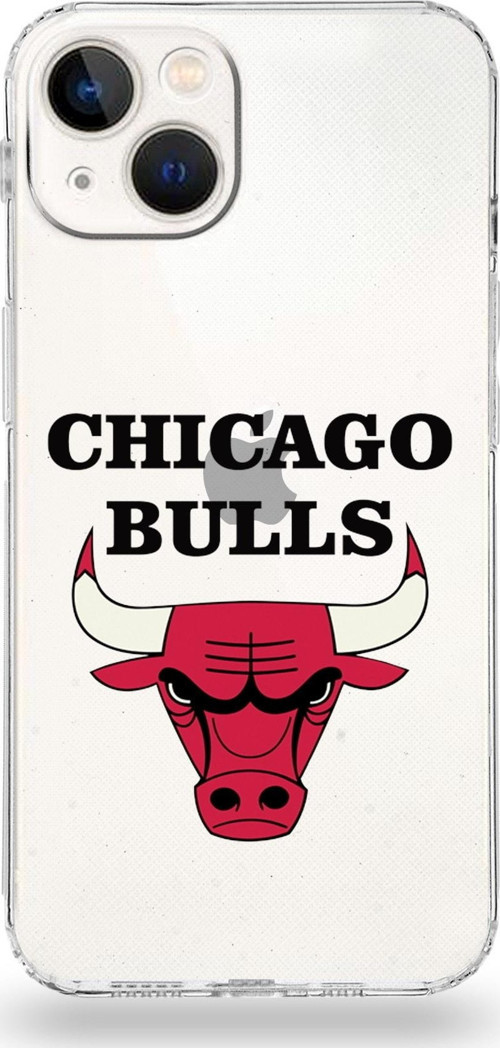 Apple Iphone 13 Uyumlu Kamera Korumalı Kapak Chicago Bulls Tasarımlı Şeffaf Kılıf
