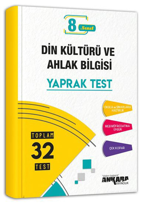 Ankara Yayınları 8. Sınıf Lgs Din Kültürü Ve Ahlak Bilgisi Yaprak Test