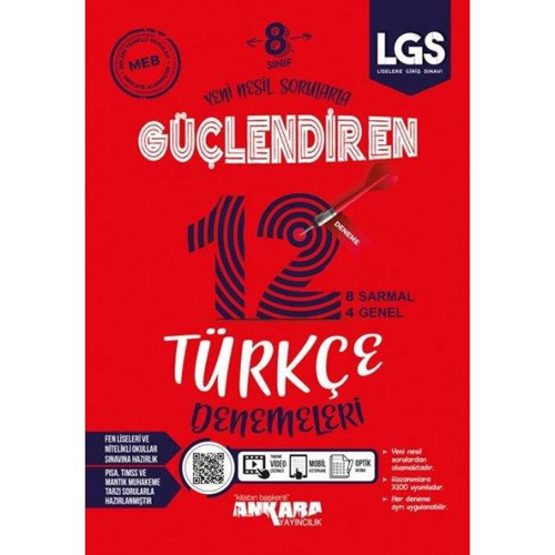 Ankara Yayınları 8. Sınıf Lgs Türkçe Güçlendiren 12 Li Deneme 2021-2022