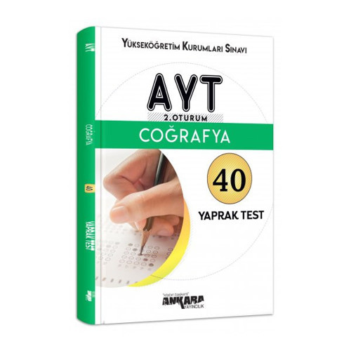 Ankara Yayınları Ayt Coğrafya Yaprak Test 2021-2022