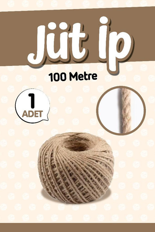 Jüt İp Hasır İp 100 Metre 1 Adet Hasır İp – Örgü Ipi – Örgü Ipi-T1489