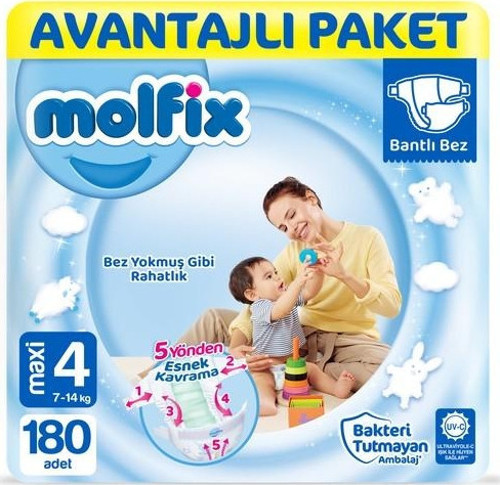 Bebek Bezi 4 Beden Maxi Avantajlı Paket 180'LI