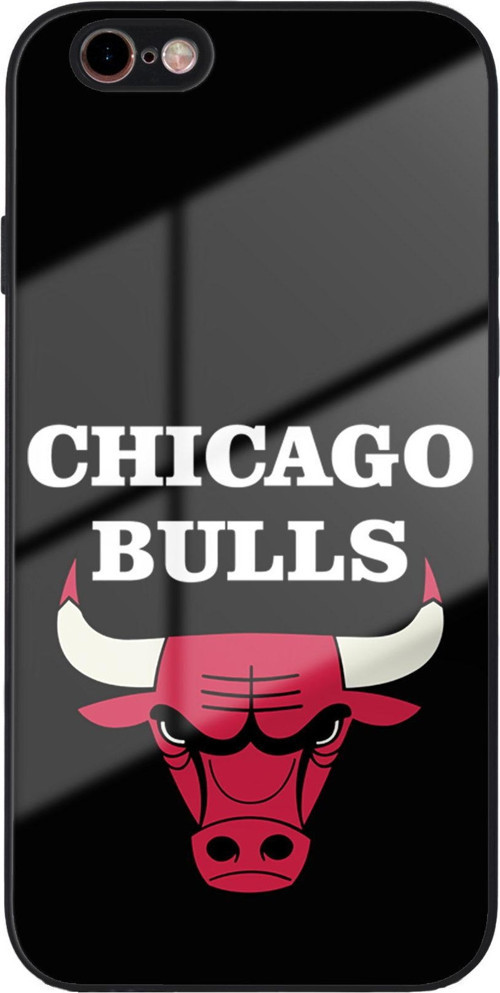 Apple İphone 6S İle Uyumlu Silikon Arkası Cam Kapak Chicago Tasarımlı Cam Kılıf