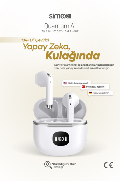 Yapay Zeka Destekli Akıllı Bluetooth Kulaklık HD Mikrofon Gerçek Zamanlı Dil Çeviri Ai Anlık Tercüme