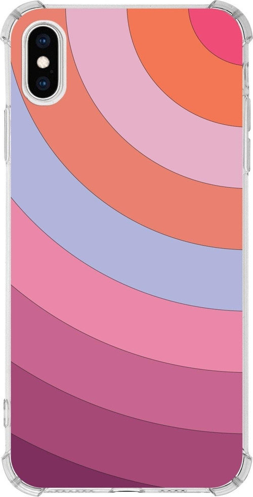 Apple Iphone X Uyumlu Köşe Korumalı Antişok Kapak Renk Cümbüşü Tasarımlı Şeffaf Silikon Kılıf